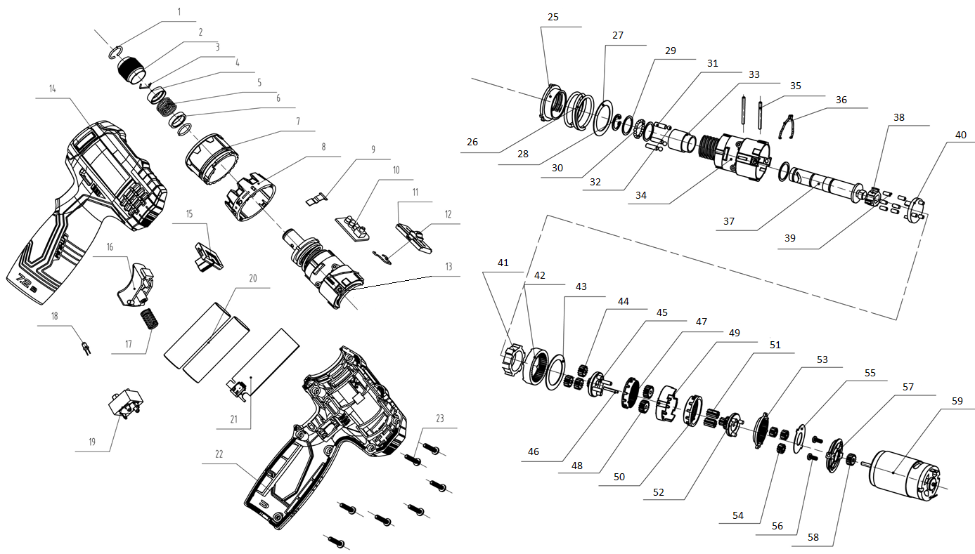 Инструмент [ОШ-7.2 Н] - разборная схема